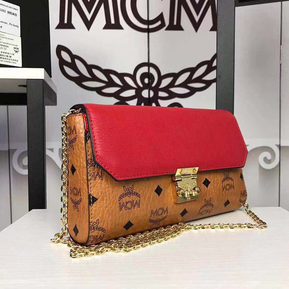 MCM Millie Flap Crossbody In Visetos Leather Block